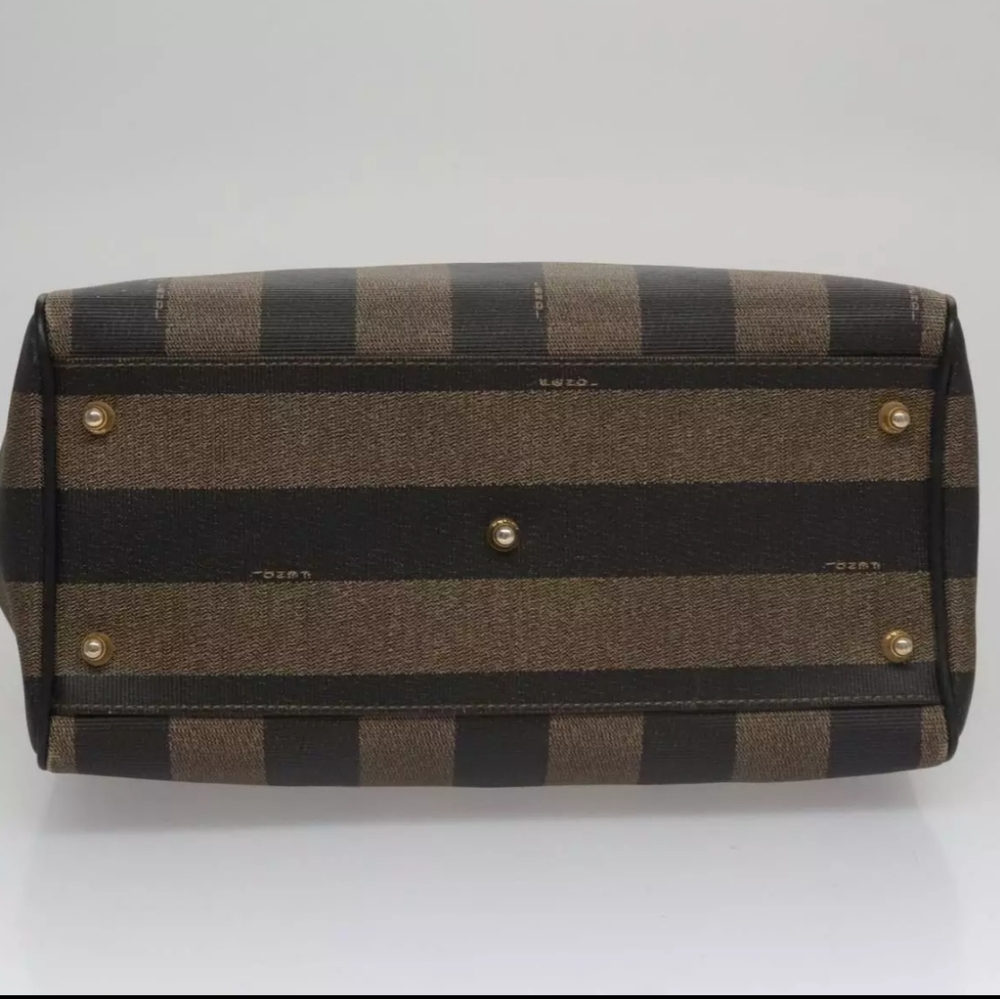FENDI PECAN CANVAS HANDBAG BROWN/BLACK - Picture 6 of 16